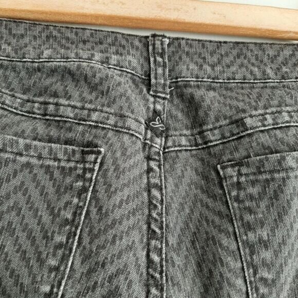 PRANA Kara Slim Fit Zig-Zag Abstract Pattern Jeans Pants Gray Sz 2 - Picture 12 of 15